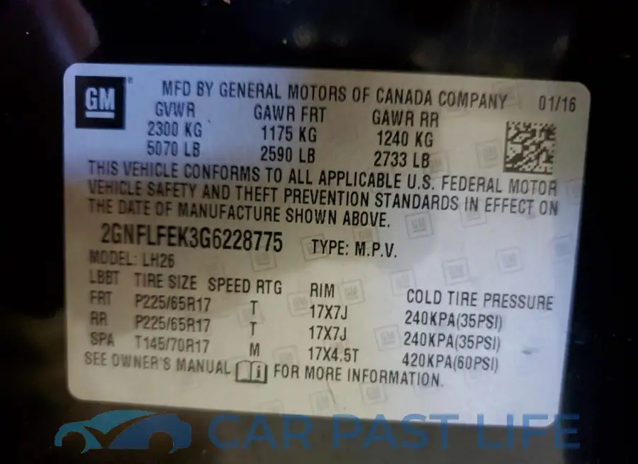 2GNFLFEK3G6228775# 13