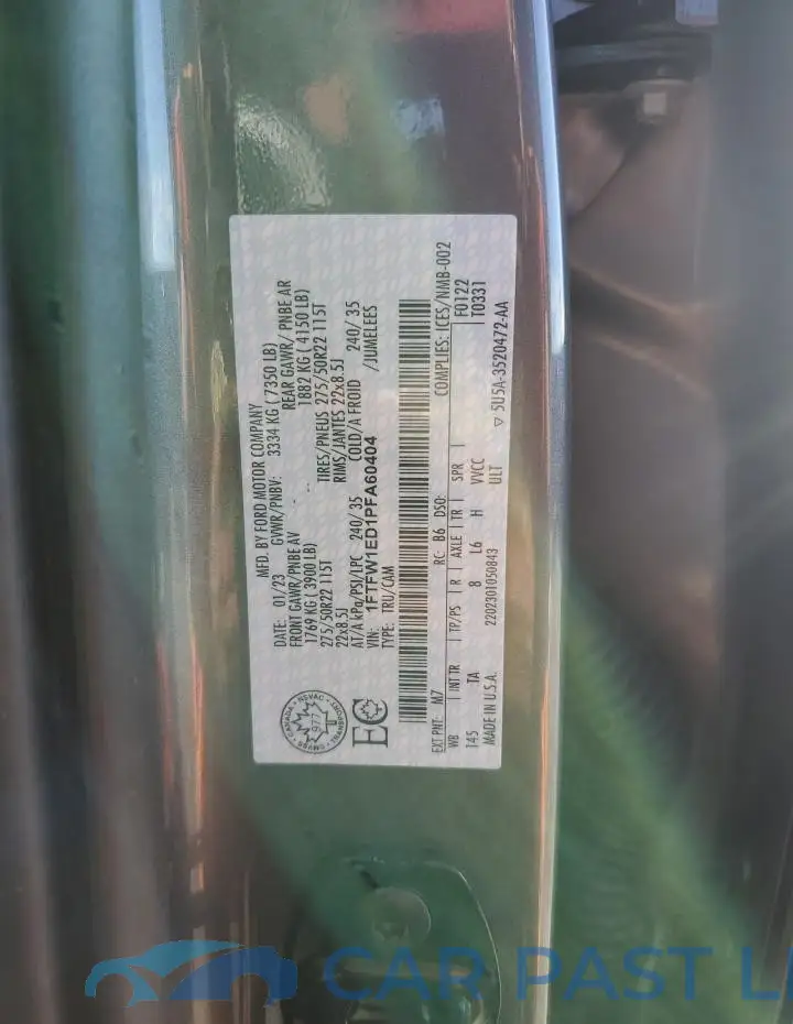 1FTFW1ED1PFA60404# 12