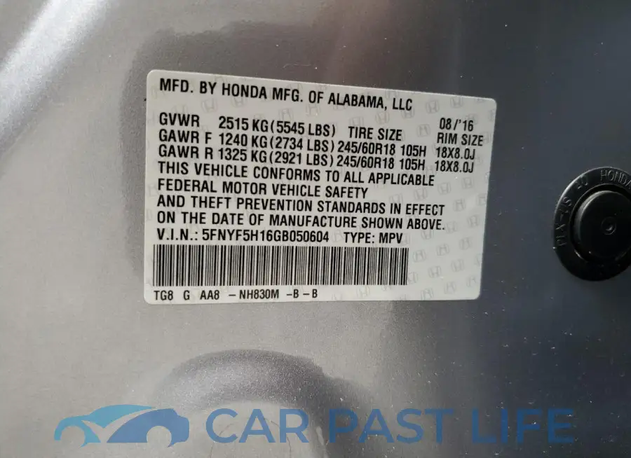 5FNYF5H16GB050604# 14