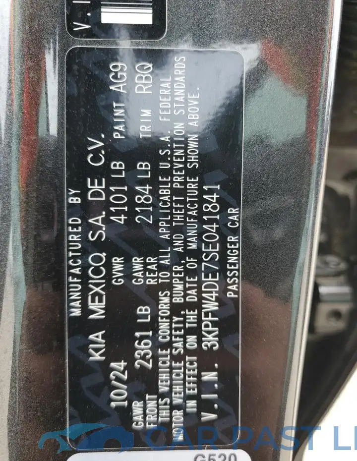 3KPFW4DE7SE041841# 12