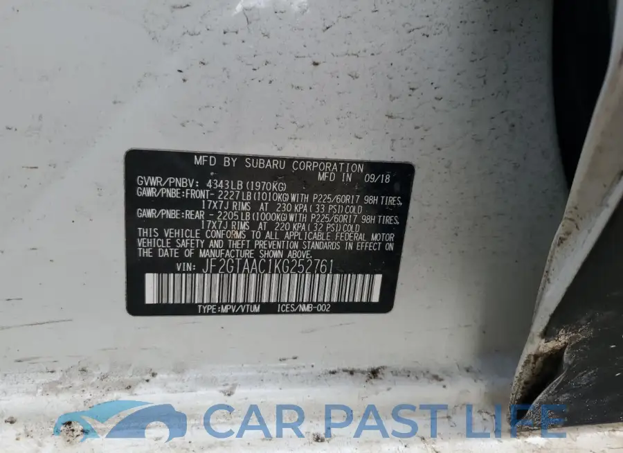 JF2GTAAC1KG252761# 12