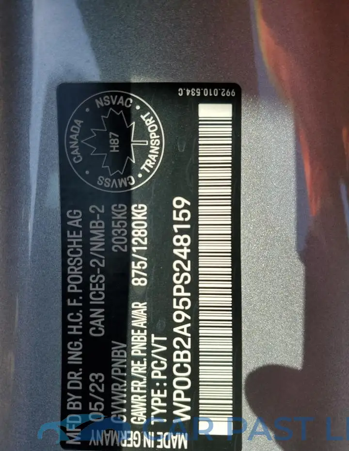 WP0CB2A95PS248159# 12