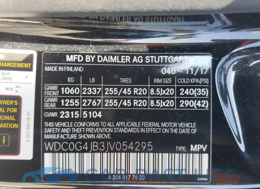 WDC0G4JB3JV054295# 13