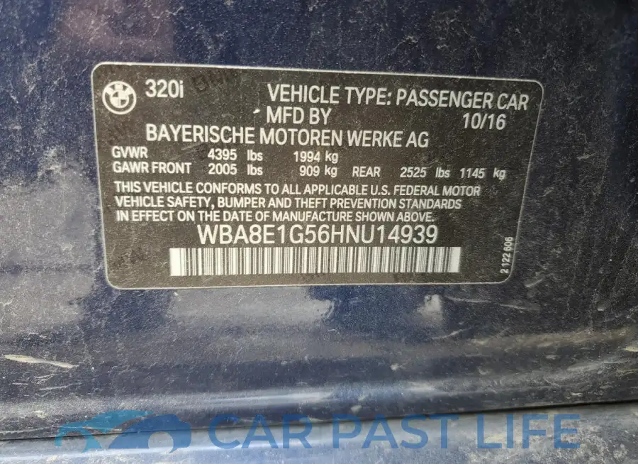 WBA8E1G56HNU14939# 12