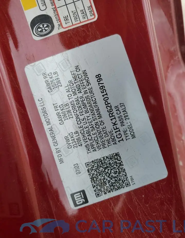 1G1FK1R62P0159798# 12