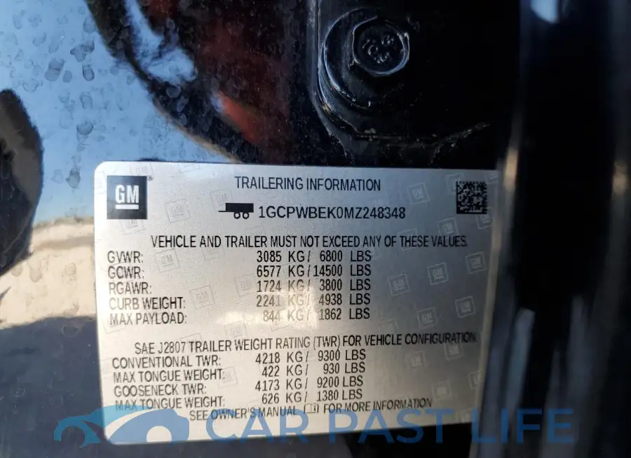 1GCPWBEK0MZ248348# 12