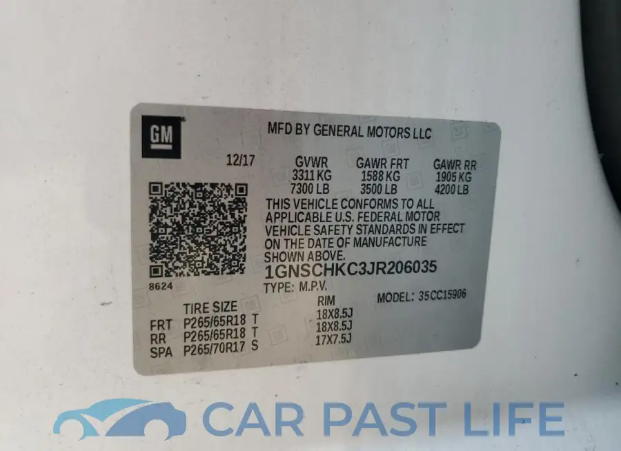 1GNSCHKC3JR206035# 13