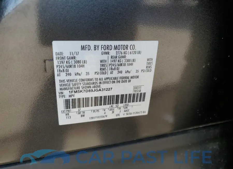 1FM5K7D89JGA31227# 14