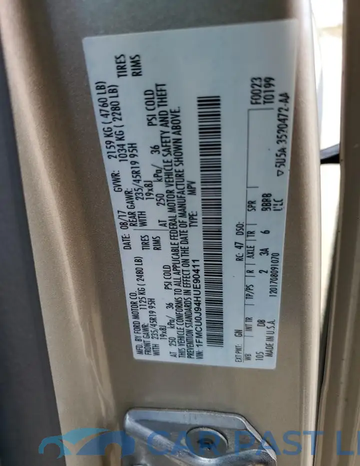 1FMCU0J94HUE90411# 13