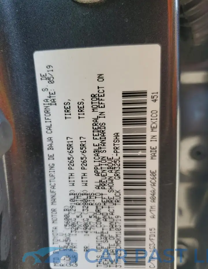 3TMAZ5CN5KM103719# 13