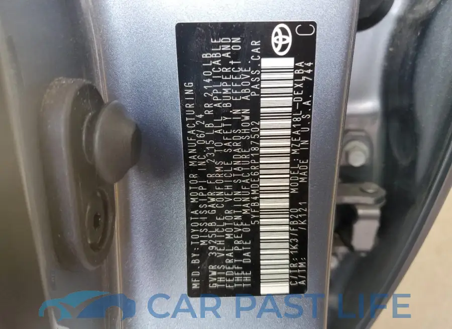 5YFB4MDE6RP187502# 13