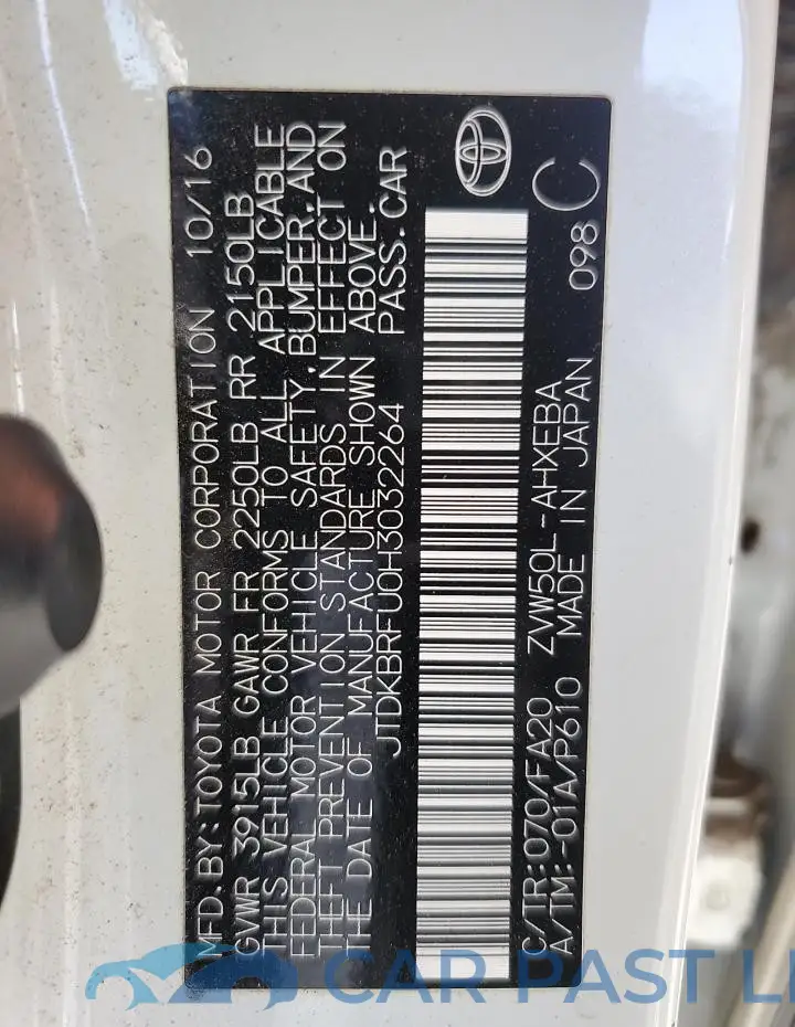JTDKBRFU0H3032264# 13