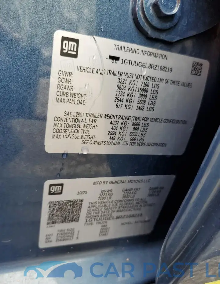 1GTUUGEL8RZ168219# 13