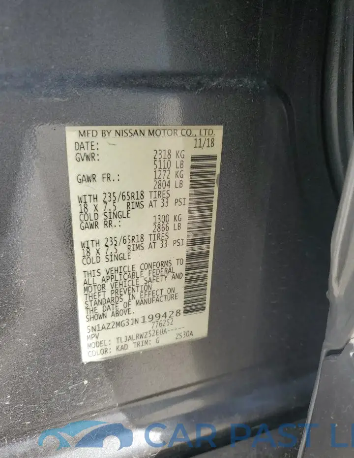 5N1AZ2MG3JN199428# 13