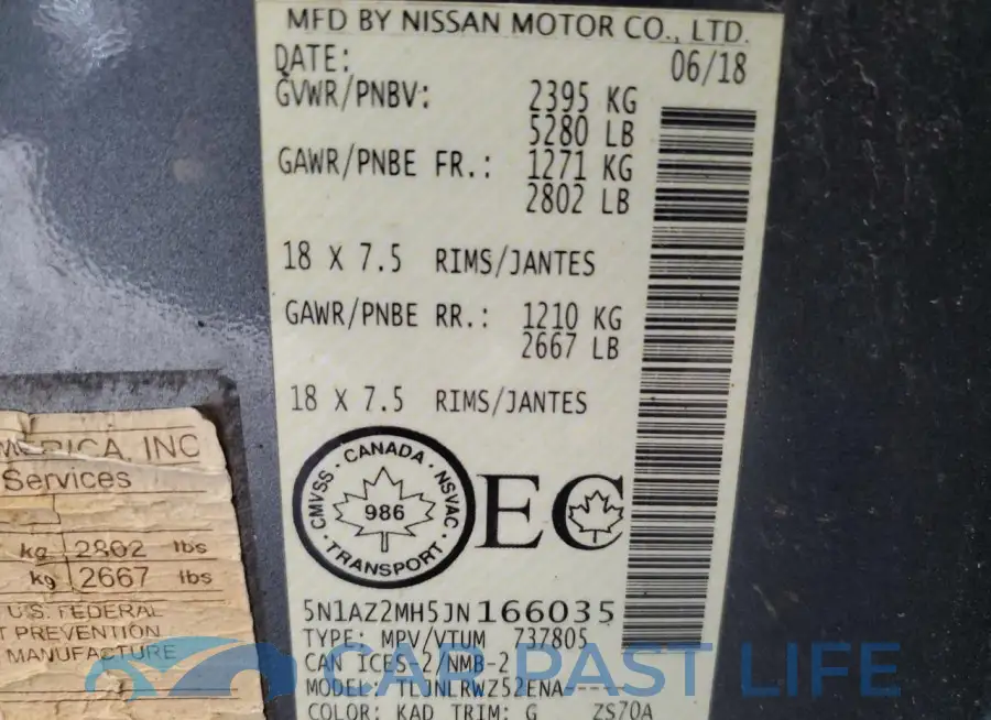 5N1AZ2MH5JN166035# 13
