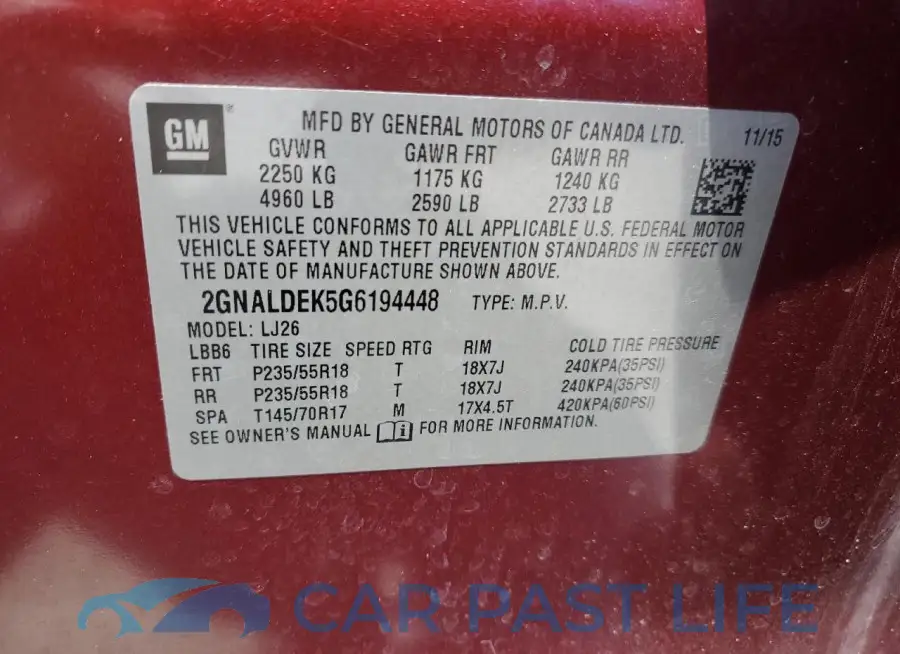 2GNALDEK5G6194448# 13