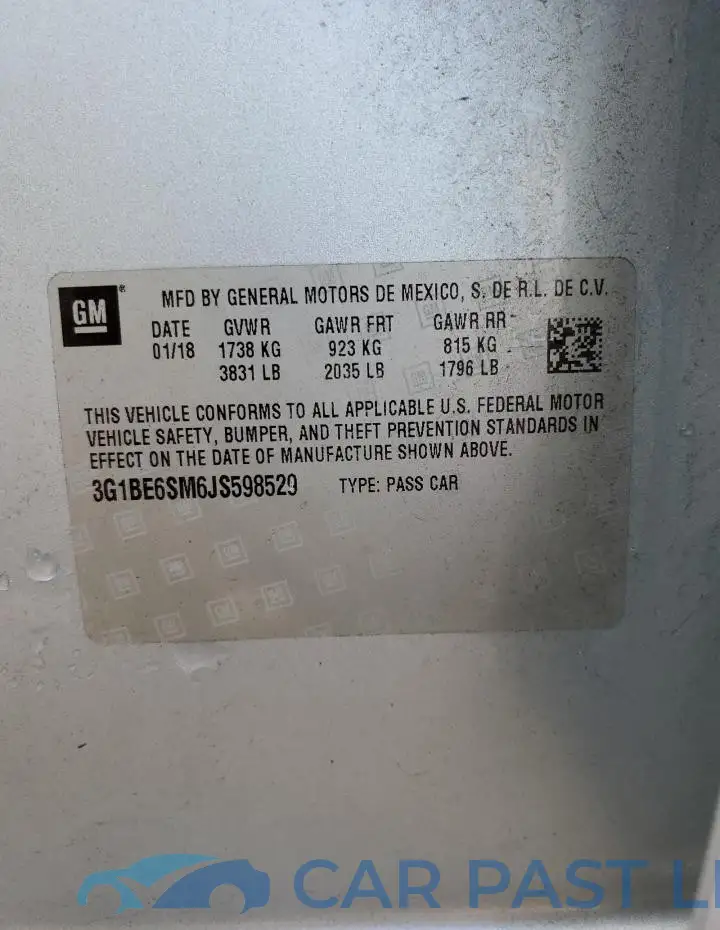 3G1BE6SM6JS598529# 12