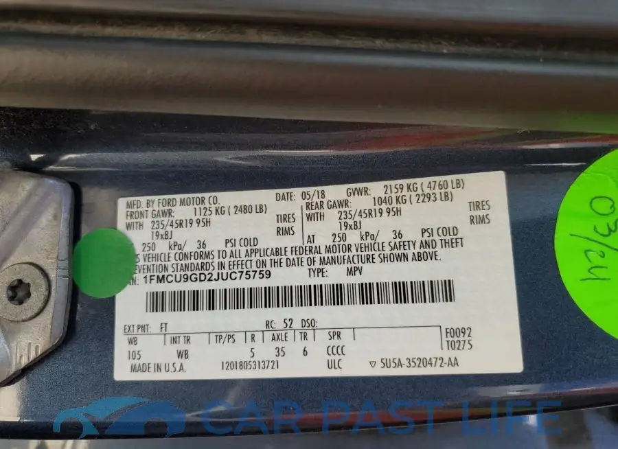 1FMCU9GD2JUC75759# 13