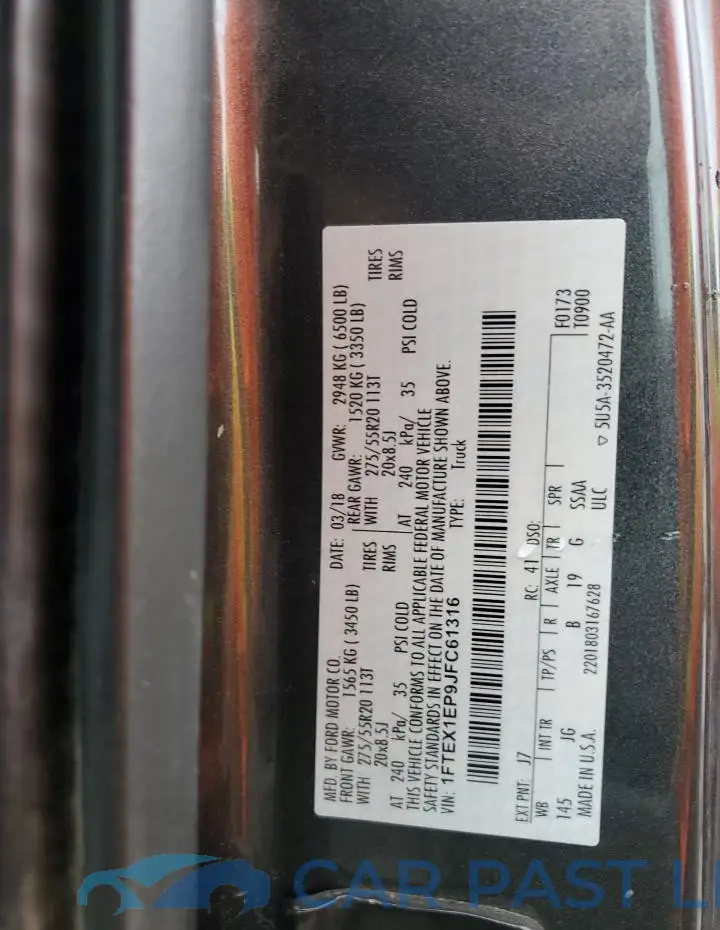 1FTEX1EP9JFC61316# 12