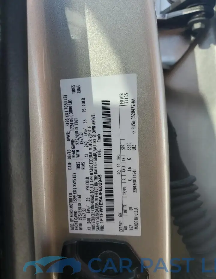 1FTFW1E54JFE02945# 12