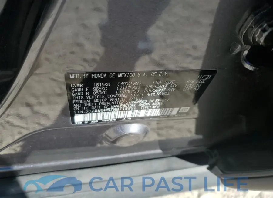 3CZRU5H57NM718992# 13