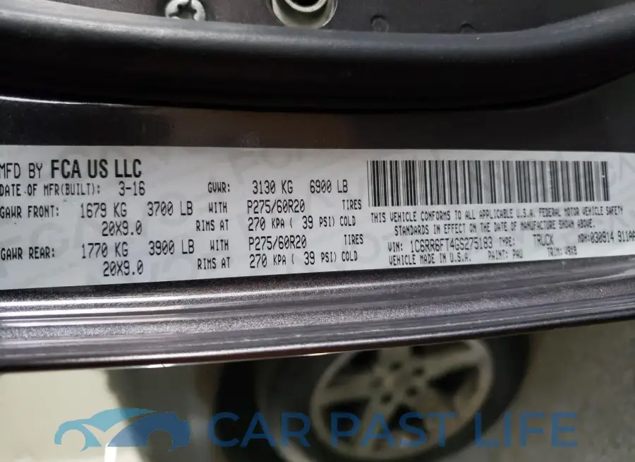 1C6RR6FT4GS275183# 12