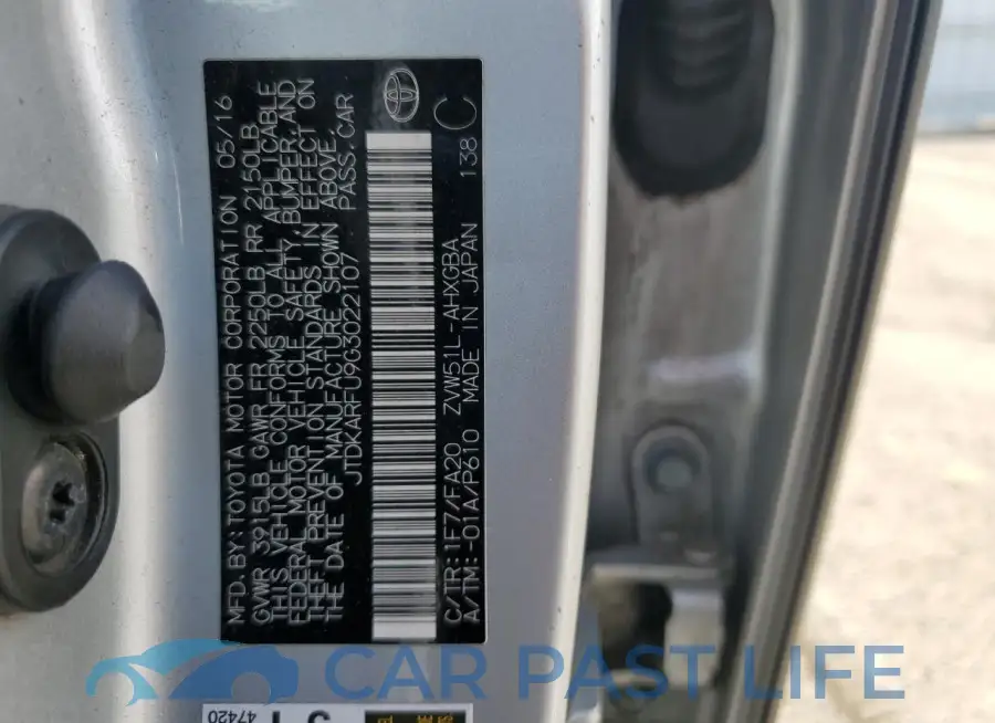 JTDKARFU9G3022107# 12