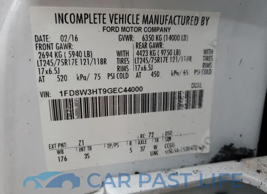 1FD8W3HT9GEC44000# 12