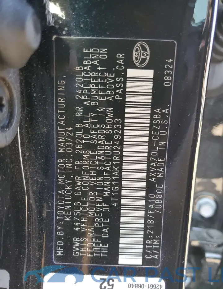 4T1G11AK1RU249233# 12