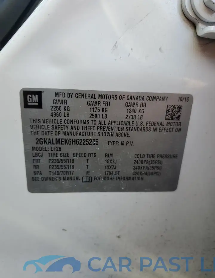2GKALMEK6H6225205# 13