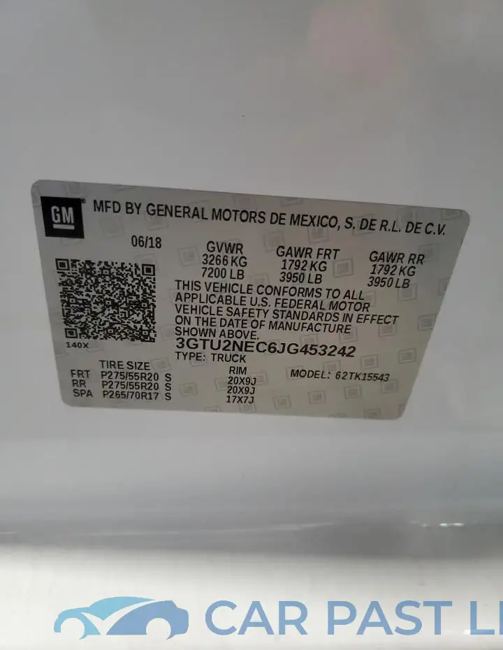 3GTU2NEC6JG453242# 12
