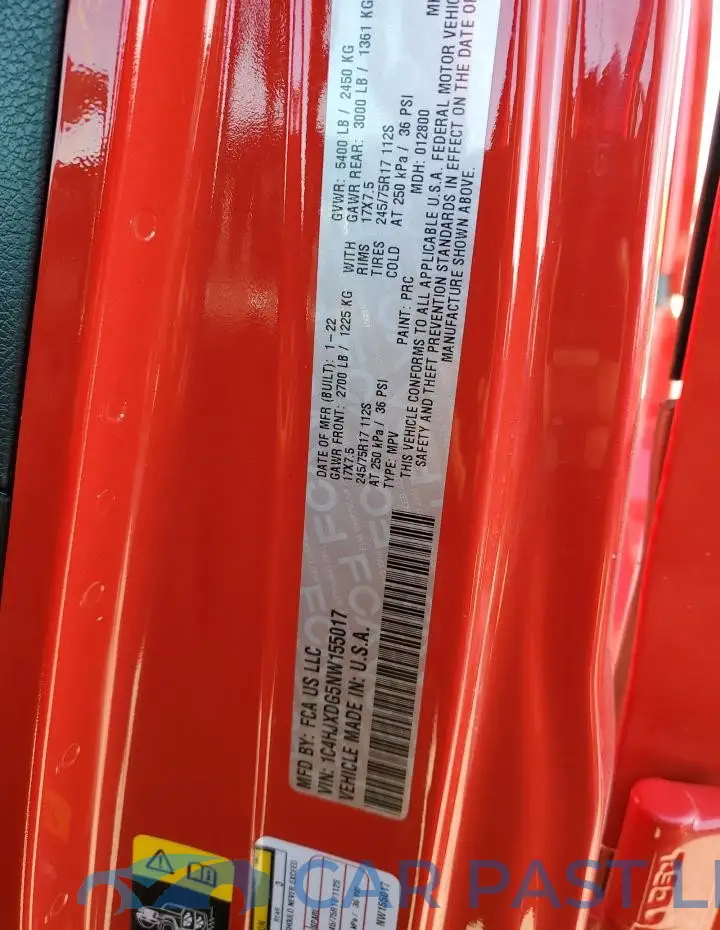 1C4HJXDG5NW155017# 12