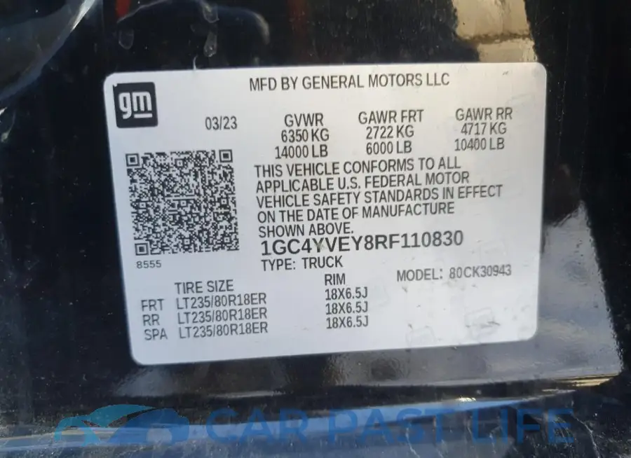 1GC4YVEY8RF110830# 12