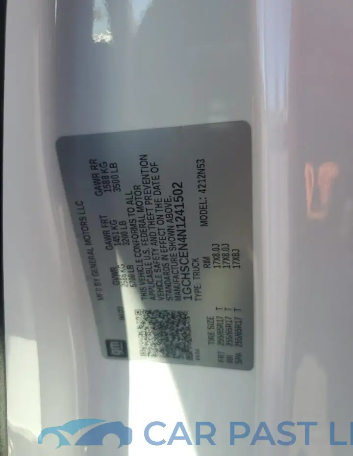 1GCHSCEN4N1241502# 12