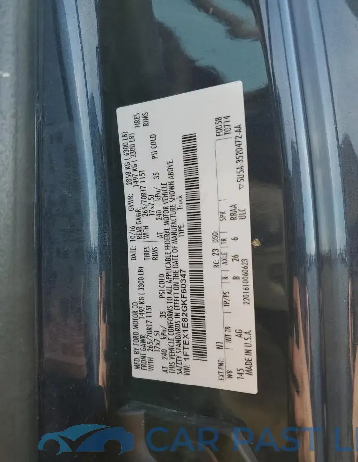 1FTEX1E82GKF60347# 12