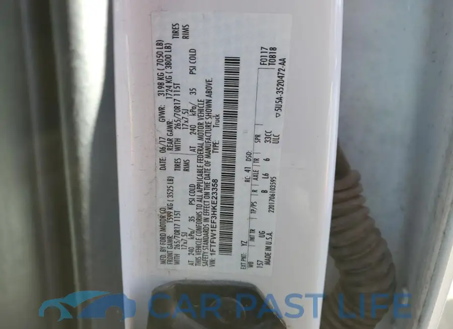 1FTFW1EF3HKE23358# 12