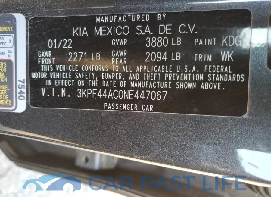 3KPF44AC0NE447067# 12