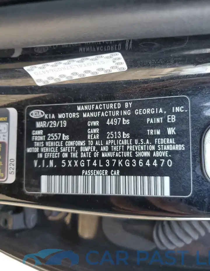 5XXGT4L37KG364470# 12
