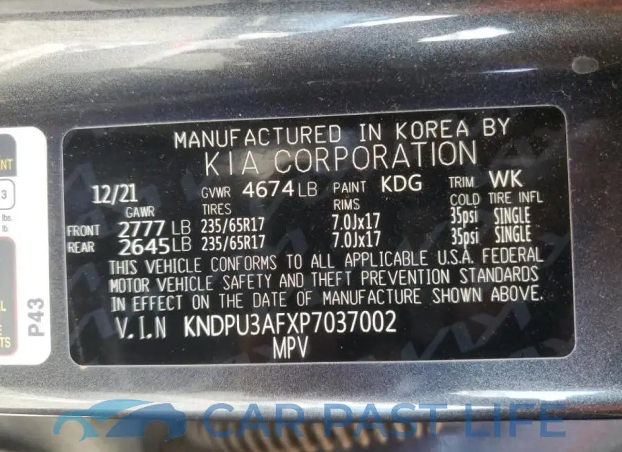 KNDPU3AFXP7037002# 13