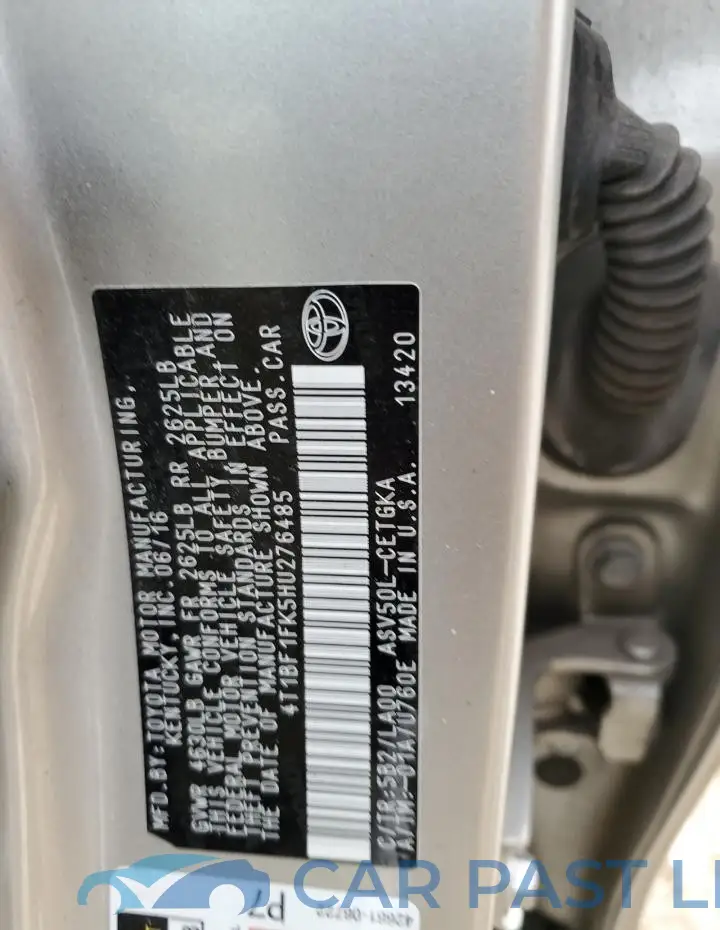 4T1BF1FK5HU276485# 12