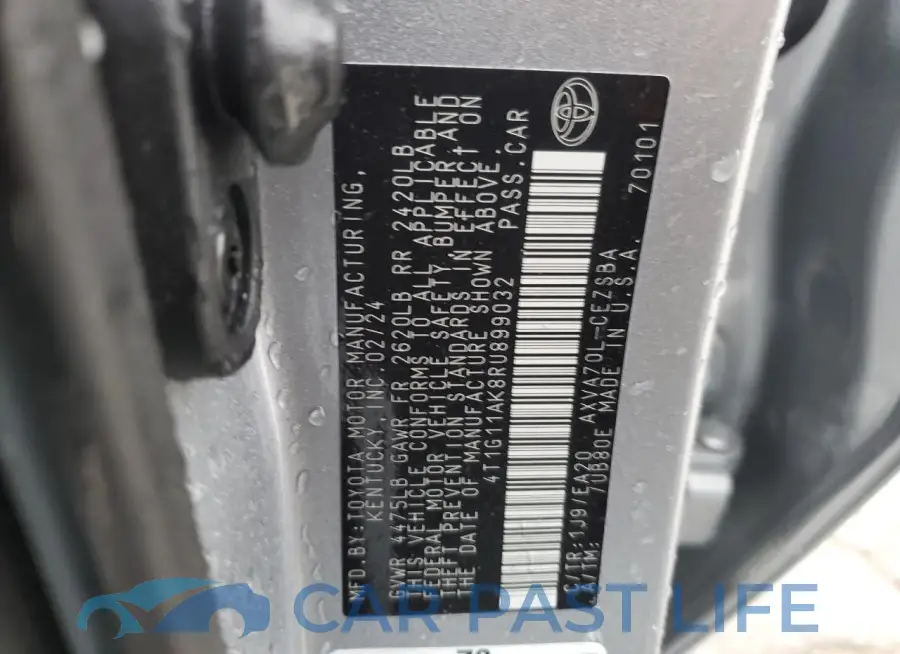 4T1G11AK8RU899032# 13