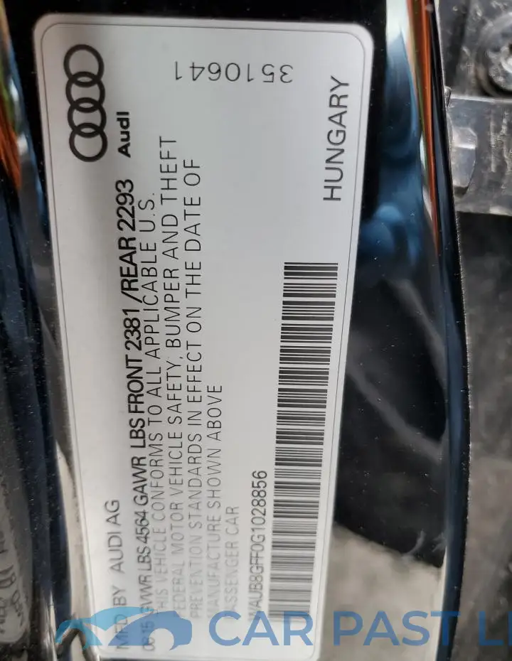 WAUB8GFF0G1028856# 12