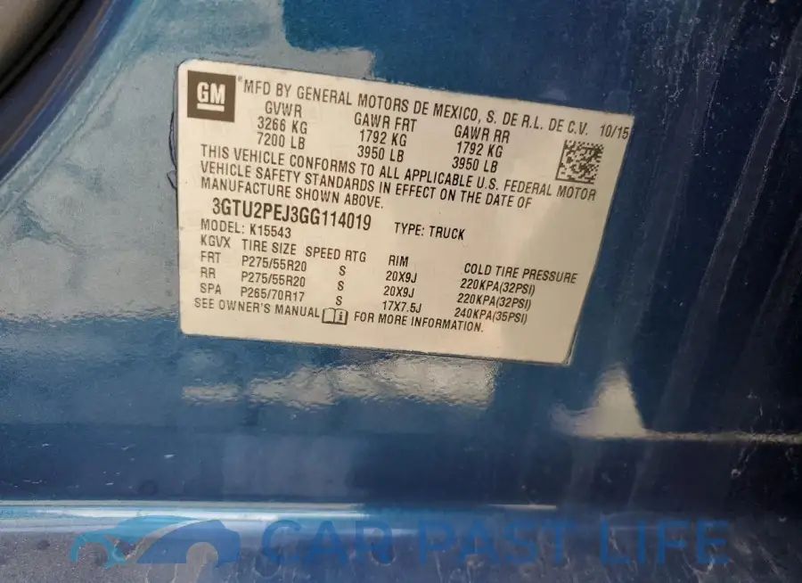 3GTU2PEJ3GG114019# 12
