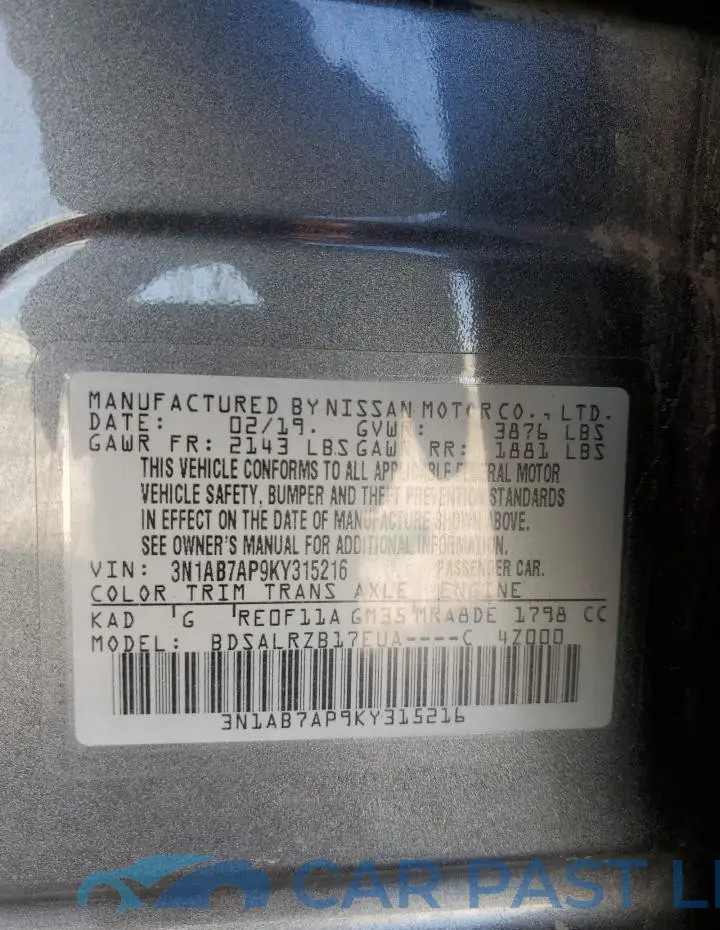 3N1AB7AP9KY315216# 12