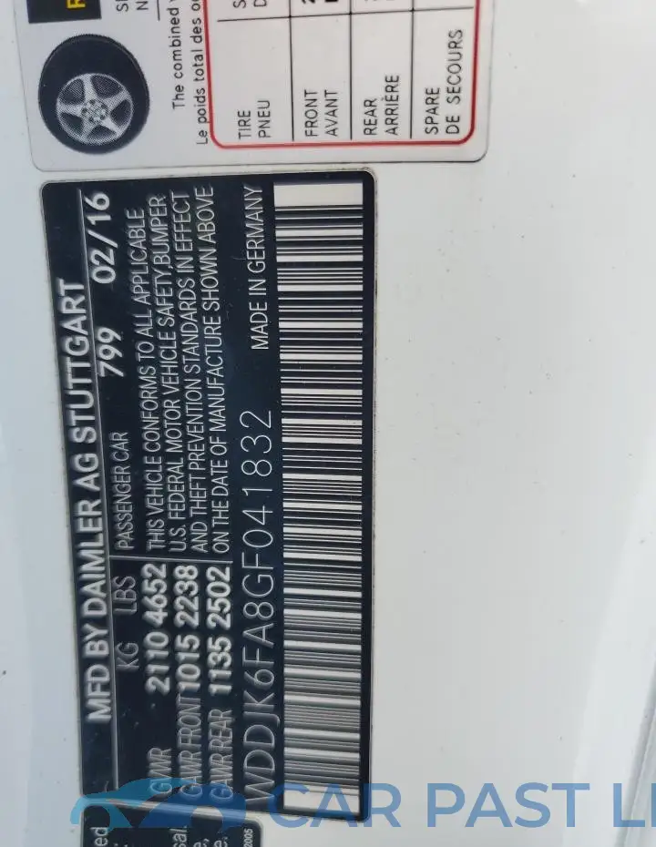 WDDJK6FA8GF041832# 12