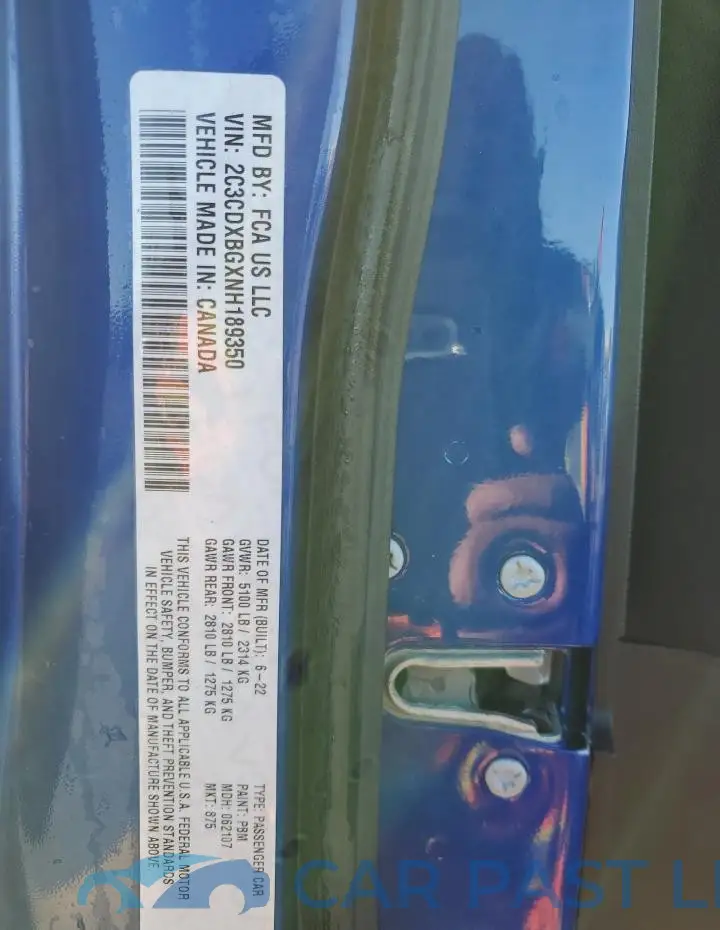 2C3CDXBGXNH189350# 12