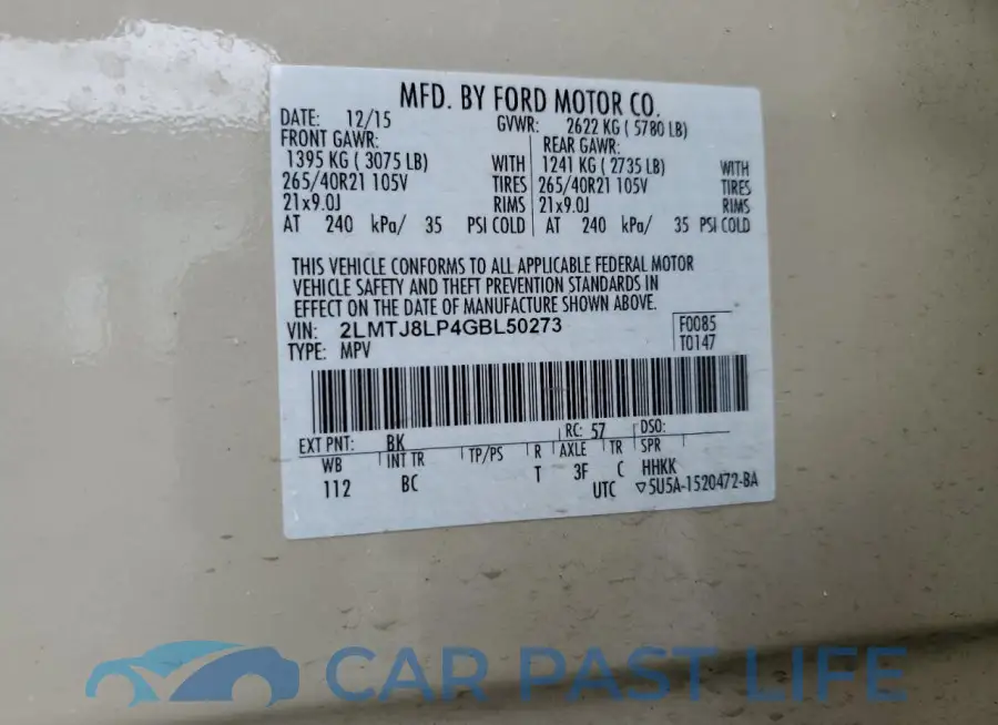 2LMTJ8LP4GBL50273# 13
