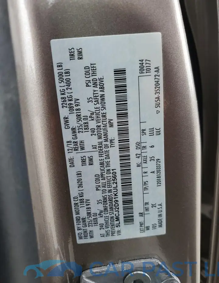 5LMCJ2D91KUL25601# 12