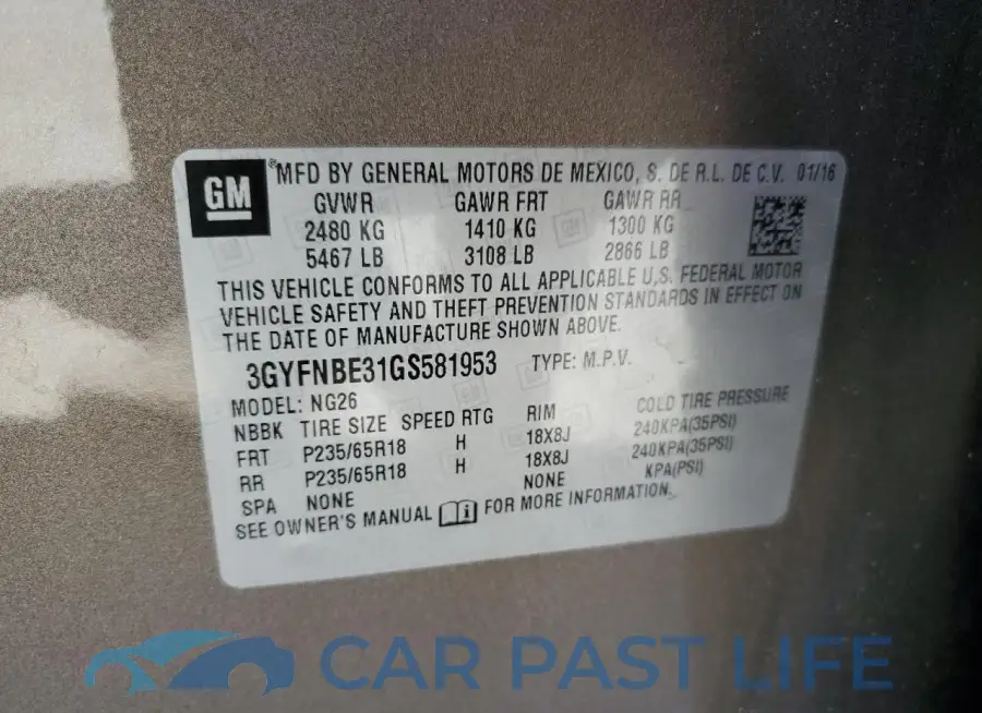 3GYFNBE31GS581953# 13