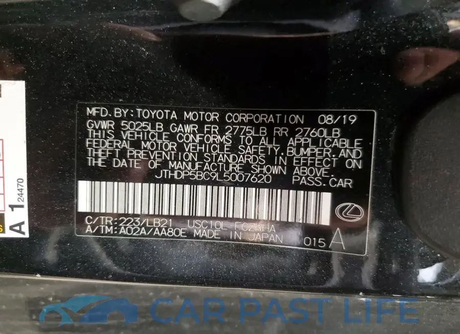 JTHDP5BC9L5007620# 13